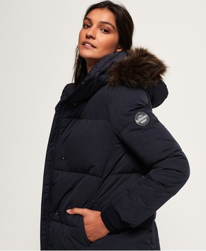 Superdry Cocoon Parka Női Kabát Sötétkék | HWKCM1798